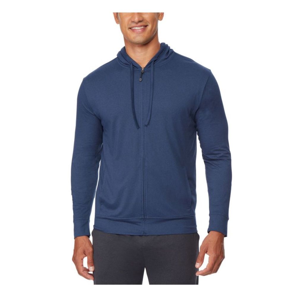 32 DEGREE COOL Intimates Navy Zippered Pocketed Sleep Shirt L